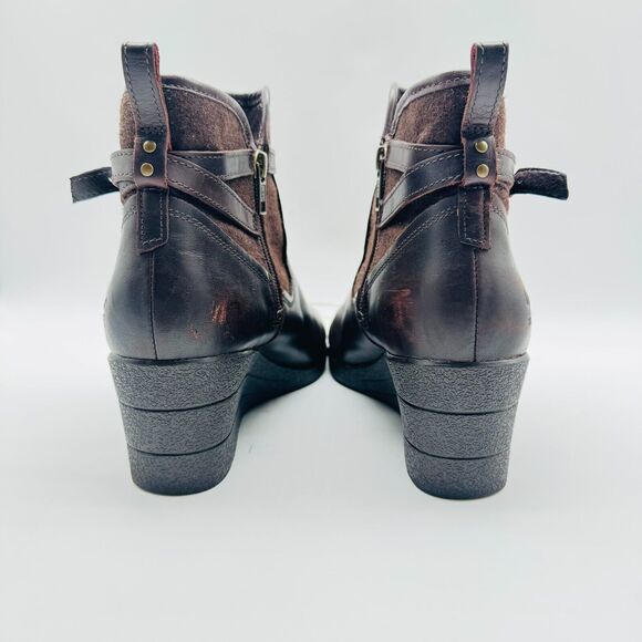 Ugg Boots Womens 9 Brown Leather Wedge Booties Casual Comfort Ankle Shoes - Picture 7 of 12